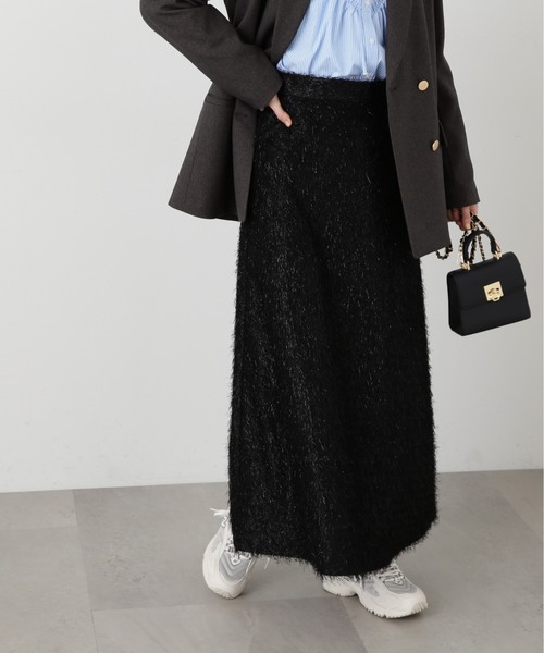 N.(N. Natural Beauty Basic)(エヌエヌナチュラルビューティーベーシック)の「◆ラメフリンジスカート(スカート・レディース・クリーム/ブラック・MEDIUM)」の8枚目の写真