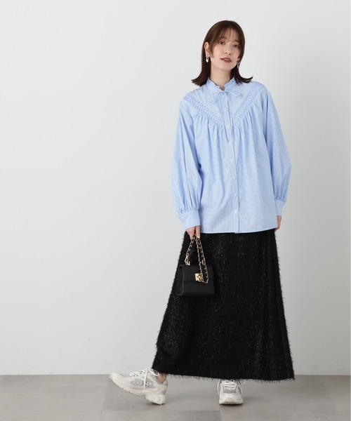 N.(N. Natural Beauty Basic)(エヌエヌナチュラルビューティーベーシック)の「◆ラメフリンジスカート(スカート・レディース・クリーム/ブラック・MEDIUM)」の11枚目の写真