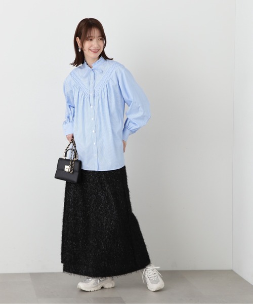 N.(N. Natural Beauty Basic)(エヌエヌナチュラルビューティーベーシック)の「◆ラメフリンジスカート(スカート・レディース・クリーム/ブラック・MEDIUM)」の12枚目の写真