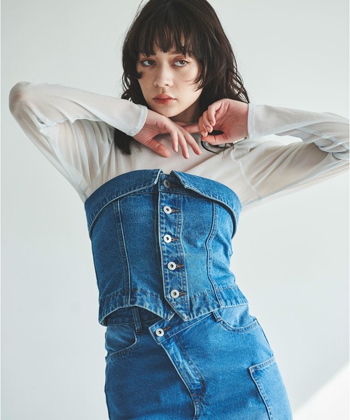 31 Sons de mode（トランテアン　ソン　ドゥ　モード）の「シアーラメトップス（Tシャツ/カットソー・レディース・ブラック/ライトベージュ/ライトグレー/ピンク・36）」の15枚目の写真