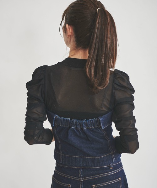 31 Sons de mode（トランテアン　ソン　ドゥ　モード）の「シアーラメトップス（Tシャツ/カットソー・レディース・ブラック/ライトベージュ/ライトグレー/ピンク・36）」の8枚目の写真