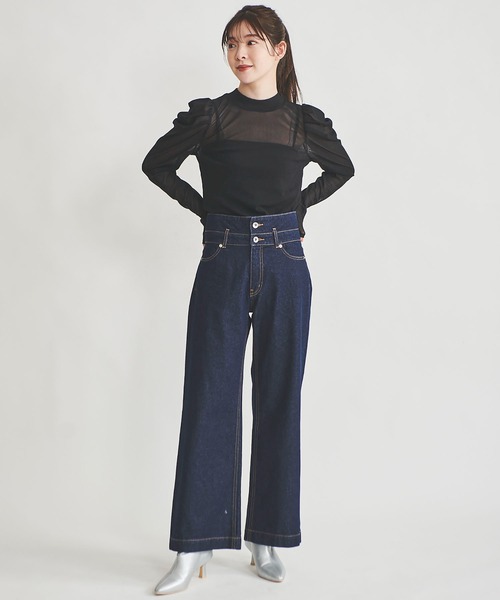 31 Sons de mode（トランテアン　ソン　ドゥ　モード）の「シアーラメトップス（Tシャツ/カットソー・レディース・ブラック/ライトベージュ/ライトグレー/ピンク・36）」の9枚目の写真