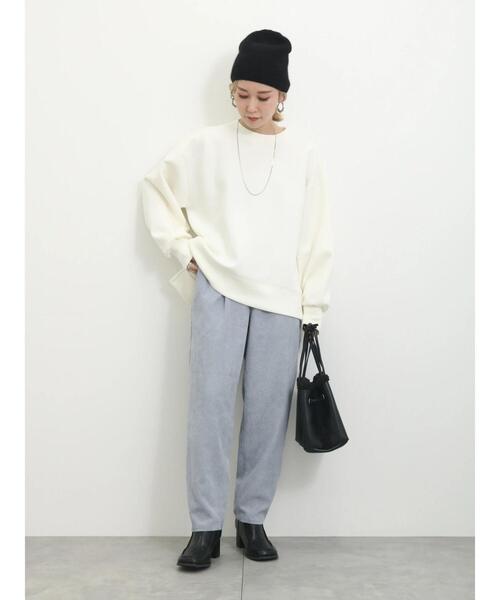 Samansa Mos2 blue(サマンサモスモスブルー)の「コーデュロイイージーパンツ(その他パンツ・レディース・ブラウン/サックスブルー/キナリ/チャコールグレー・F)」の18枚目の写真