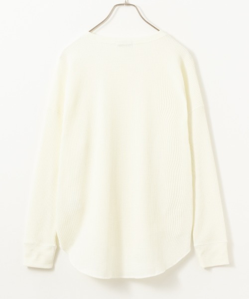 NAVY(ネイビー)の「NAVY ベーシック ワッフル長袖Tシャツ ロンT(Tシャツ/カットソー・レディース・オフホワイト/ベージュ/イエロー系その他/スミクロ・L/M/S/XL)」の15枚目の写真