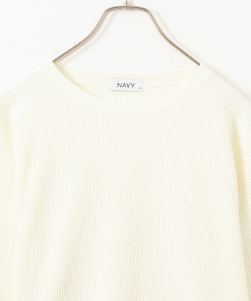 NAVY(ネイビー)の「NAVY ベーシック ワッフル長袖Tシャツ ロンT(Tシャツ/カットソー・レディース・オフホワイト/ベージュ/イエロー系その他/スミクロ・L/M/S/XL)」の16枚目の写真