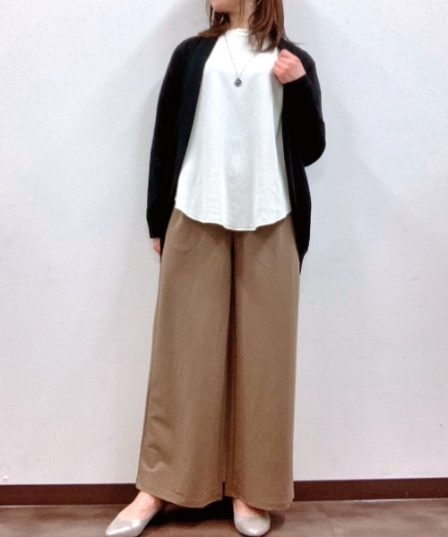 NAVY(ネイビー)の「NAVY ベーシック ワッフル長袖Tシャツ ロンT(Tシャツ/カットソー・レディース・オフホワイト/ベージュ/イエロー系その他/スミクロ・L/M/S/XL)」の19枚目の写真