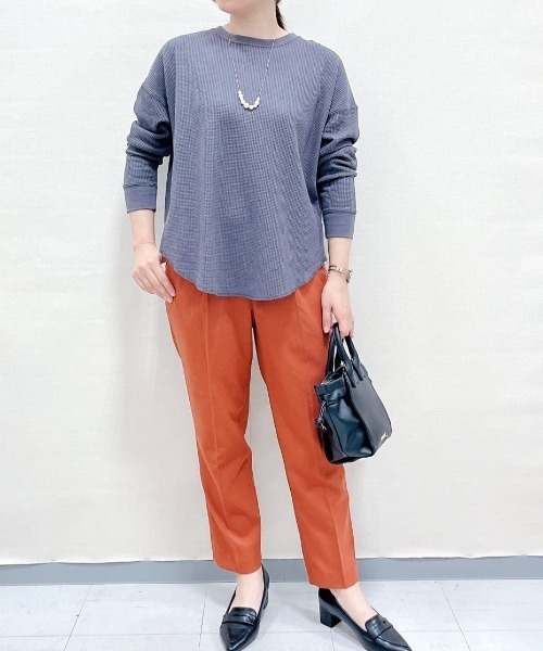 NAVY(ネイビー)の「NAVY ベーシック ワッフル長袖Tシャツ ロンT(Tシャツ/カットソー・レディース・オフホワイト/ベージュ/イエロー系その他/スミクロ・L/M/S/XL)」の21枚目の写真