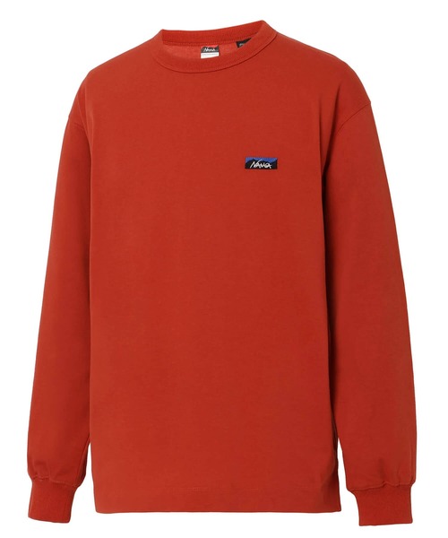 NANGA(ナンガ)の「ECO HYBRID BOX LOGO EMBROIDERY L/S TEE / エコハイブリッド ボックスロゴ エンブロイダリー ロングスリーブティー(Tシャツ/カットソー・メンズ・オレンジ/ホワイト/ブラック/ライトグレー/カーキ/サーモンピンク/グリーン/ダークネイビー・M/XL/L/S)」の8枚目の写真