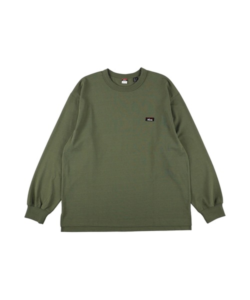 NANGA(ナンガ)の「ECO HYBRID BOX LOGO EMBROIDERY L/S TEE / エコハイブリッド ボックスロゴ エンブロイダリー ロングスリーブティー(Tシャツ/カットソー・メンズ・オレンジ/ホワイト/ブラック/ライトグレー/カーキ/サーモンピンク/グリーン/ダークネイビー・M/XL/L/S)」の5枚目の写真