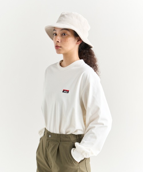 NANGA(ナンガ)の「ECO HYBRID BOX LOGO EMBROIDERY L/S TEE / エコハイブリッド ボックスロゴ エンブロイダリー ロングスリーブティー(Tシャツ/カットソー・メンズ・オレンジ/ホワイト/ブラック/ライトグレー/カーキ/サーモンピンク/グリーン/ダークネイビー・M/XL/L/S)」の20枚目の写真