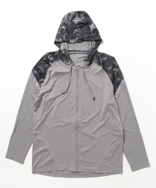 UNDER ARMOUR(アンダーアーマー)の「UAラッシュ フルジップ フーディー プリント(トレーニング/メンズ)(Tシャツ/カットソー・メンズ・グレー・3XL/L/M/XL/S/XXL)」の1枚目の写真