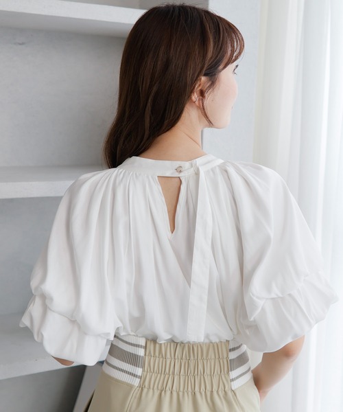 LADYMADE(レディメイド)の「2WAYカラーダブルバルーンスリーブブラウス(シャツ/ブラウス・レディース・ホワイト/ライトブルー/イエロー・FREE)」の5枚目の写真