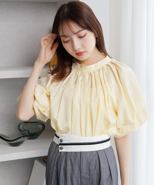 LADYMADE(レディメイド)の「2WAYカラーダブルバルーンスリーブブラウス(シャツ/ブラウス・レディース・ホワイト/ライトブルー/イエロー・FREE)」の8枚目の写真