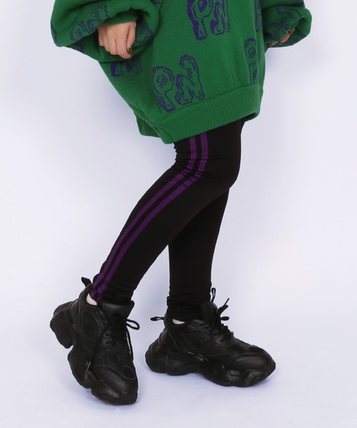 PUNYUS(プニュズ)の「裏起毛ラインレギンスパンツ(レギンス/スパッツ・レディース・ホワイト/パープル・1/2/4/3)」の13枚目の写真