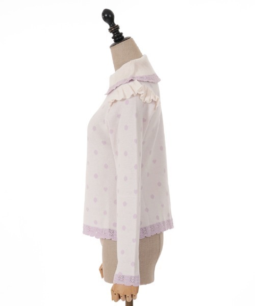 axes femme kawaii(アクシーズファムカワイイ)の「ハートドットニットプル(ニット/セーター・レディース・キナリ/ピンク/レッド・MEDIUM)」の9枚目の写真