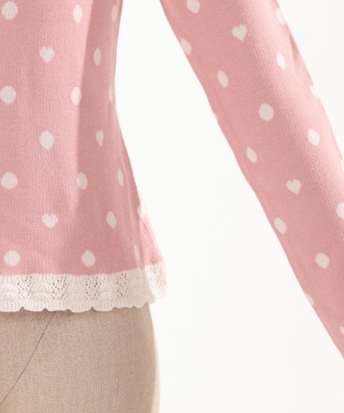 axes femme kawaii(アクシーズファムカワイイ)の「ハートドットニットプル(ニット/セーター・レディース・キナリ/ピンク/レッド・MEDIUM)」の14枚目の写真