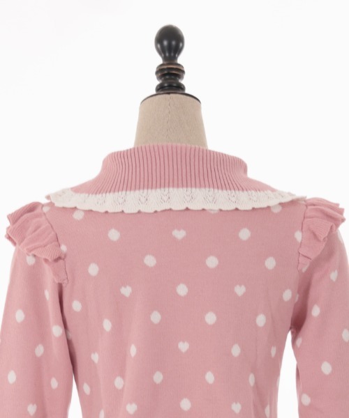 axes femme kawaii(アクシーズファムカワイイ)の「ハートドットニットプル(ニット/セーター・レディース・キナリ/ピンク/レッド・MEDIUM)」の20枚目の写真