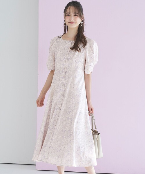 ANY SIS(エニィスィス)の「【洗える】ファジープリント ワンピース(ワンピース・レディース・ライトグリーン系4/ベージュ系4・1/2/3)」の1枚目の写真