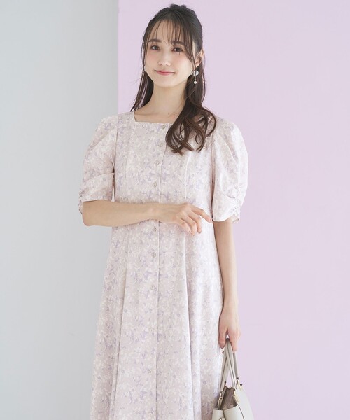 ANY SIS(エニィスィス)の「【洗える】ファジープリント ワンピース(ワンピース・レディース・ライトグリーン系4/ベージュ系4・1/2/3)」の3枚目の写真