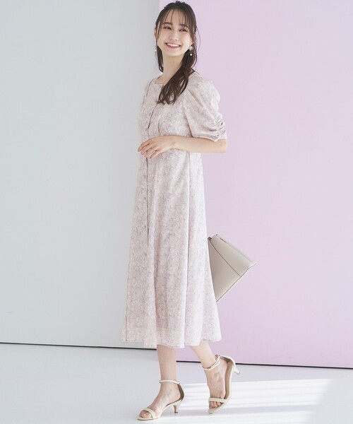 ANY SIS(エニィスィス)の「【洗える】ファジープリント ワンピース(ワンピース・レディース・ライトグリーン系4/ベージュ系4・1/2/3)」の4枚目の写真