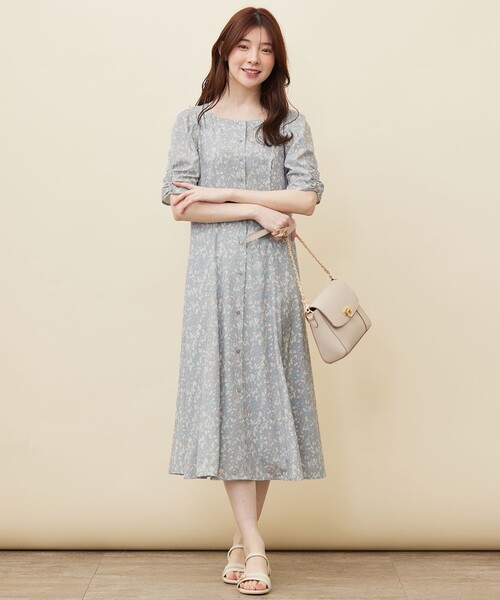 ANY SIS(エニィスィス)の「【洗える】ファジープリント ワンピース(ワンピース・レディース・ライトグリーン系4/ベージュ系4・1/2/3)」の5枚目の写真