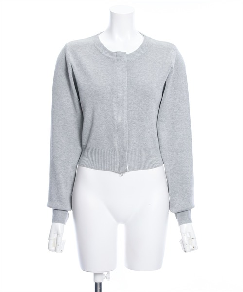 clear(クリア)の「ロゴテープダブルジップニットトップス≪2024SS新作≫(ニット/セーター・レディース・ブラック/グレイッシュベージュ/杢グレー・F)」の12枚目の写真