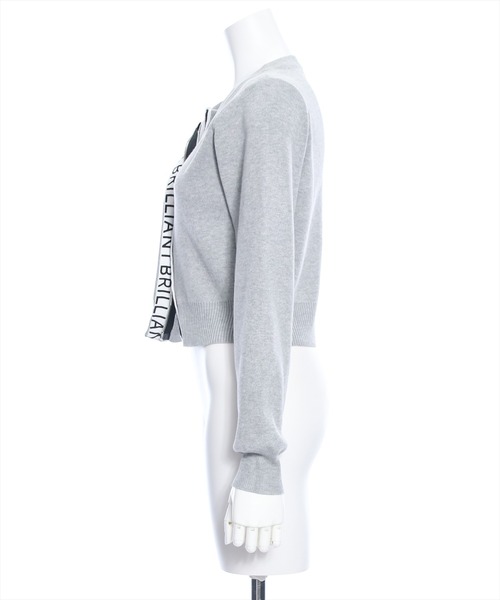 clear(クリア)の「ロゴテープダブルジップニットトップス≪2024SS新作≫(ニット/セーター・レディース・ブラック/グレイッシュベージュ/杢グレー・F)」の10枚目の写真