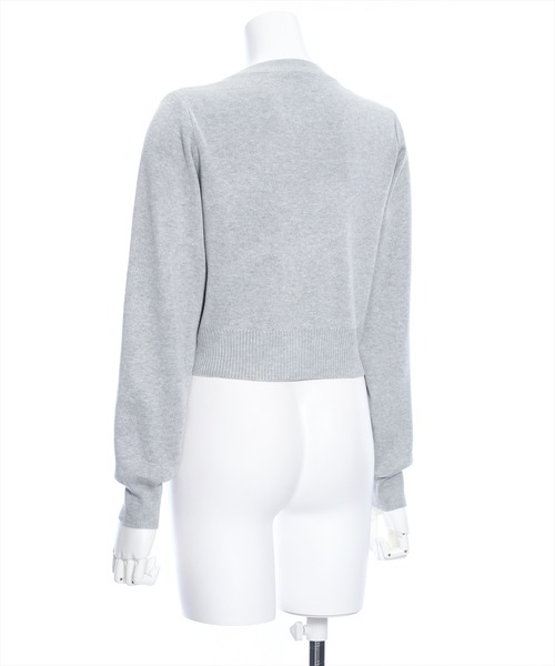 clear(クリア)の「ロゴテープダブルジップニットトップス≪2024SS新作≫(ニット/セーター・レディース・ブラック/グレイッシュベージュ/杢グレー・F)」の9枚目の写真