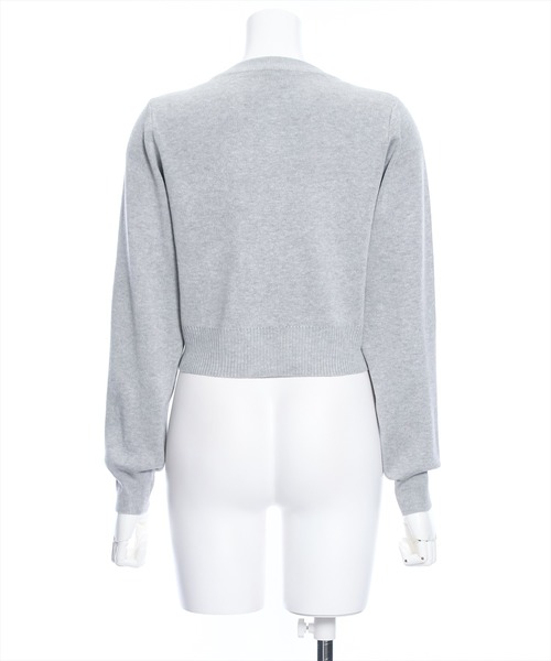 clear(クリア)の「ロゴテープダブルジップニットトップス≪2024SS新作≫(ニット/セーター・レディース・ブラック/グレイッシュベージュ/杢グレー・F)」の8枚目の写真
