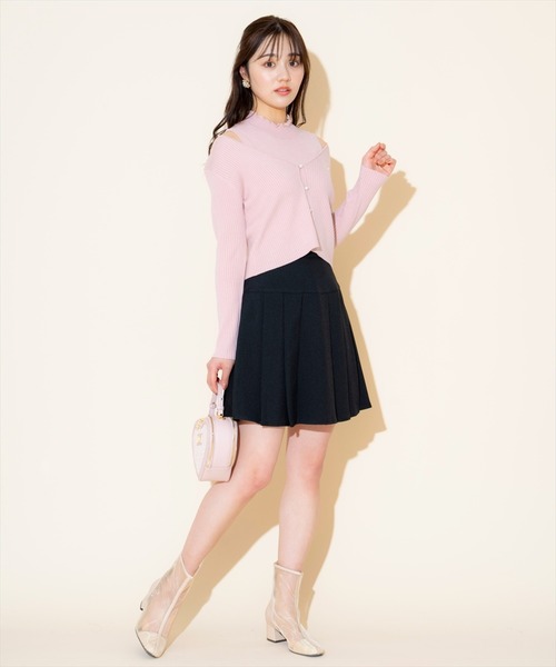 メゾンエシェル タックベルトプリーツスカート S ピンク メゾン