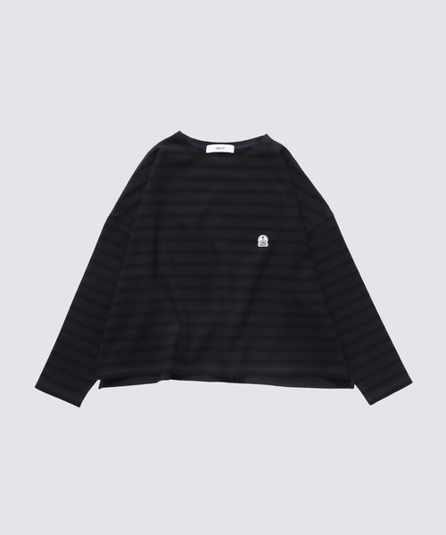 FIDELITY（フィデリティ）の「[WOMEN] BASQUE BORDER SHIRT / バスクボーダーシャツ（Tシャツ/カットソー・レディース・オフホワイト/イエロー/チャコール/キナリ/ダークネイビー/ブルー・FREE）」の4枚目の写真