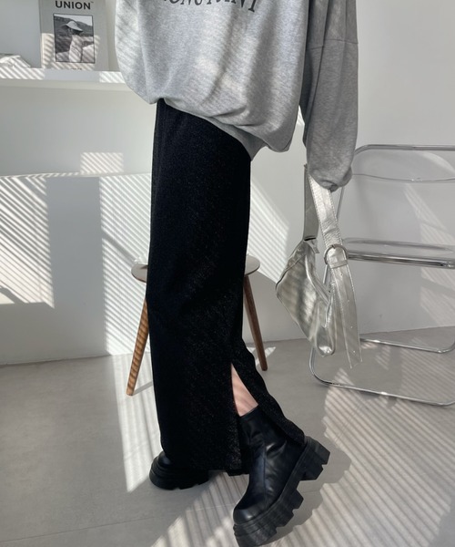 Ada.(エイダ)の「シャイニー ストレート スカート(スカート・レディース・シルバー/ブラック×シルバー/ブラック/ネイビー・M/S)」の6枚目の写真