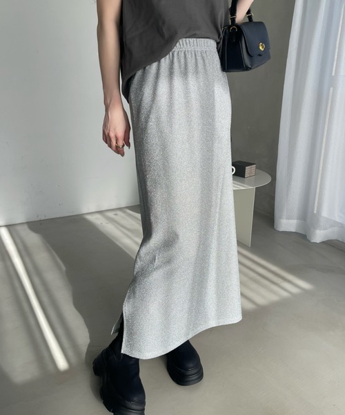 Ada.(エイダ)の「シャイニー ストレート スカート(スカート・レディース・シルバー/ブラック×シルバー/ブラック/ネイビー・M/S)」の21枚目の写真