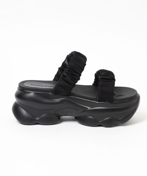 mysty woman(ミスティウーマン)の「ギャザースニーカーサンダル 996697(サンダル・レディース・ブラック/オフホワイト・MEDIUM/LARGE)」の19枚目の写真