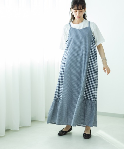 pairmanon(ペアマノン)の「【リンクコーデ】【ママサイズ】クレイジーパターン キャミワンピース(ワンピース・レディース・ブルー/ブラック/ミント/ネイビー・FREE)」の12枚目の写真