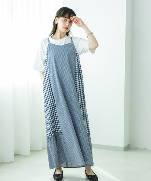 pairmanon(ペアマノン)の「【リンクコーデ】【ママサイズ】クレイジーパターン キャミワンピース(ワンピース・レディース・ブルー/ブラック/ミント/ネイビー・FREE)」の15枚目の写真
