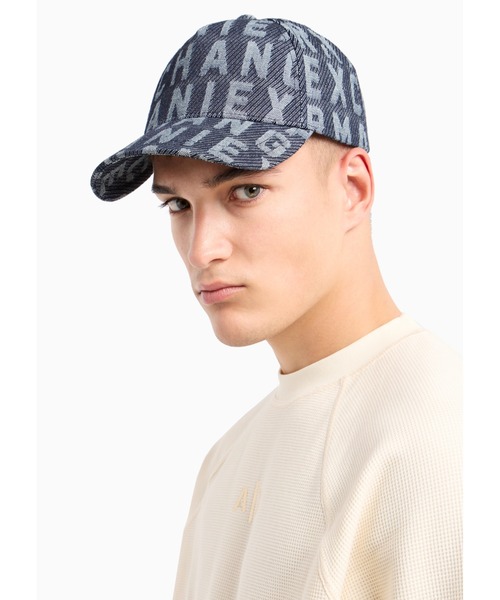 ARMANI EXCHANGE(アルマーニエクスチェンジ)の「【A|X アルマーニ エクスチェンジ】オールオーバーロゴ デニムキャップ(キャップ・メンズ・ネイビー・FREE)」の3枚目の写真