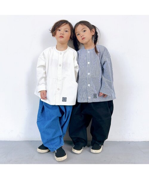 新品未使用　mybeautifullandlet ノーカラーシャツジャケット カラーレスジャケット/制菌加工/洗える(ノーカラージャケット