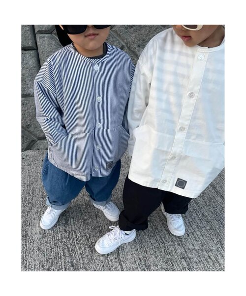 セール】ノーカラーシャツジャケット（ノーカラージャケット
