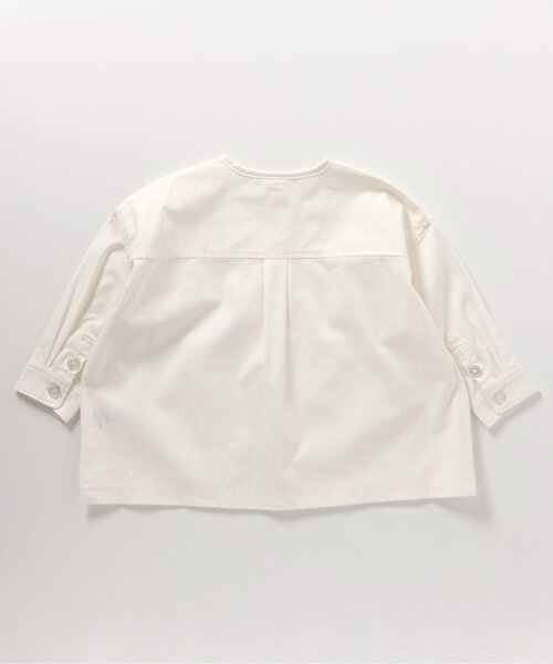 BREEZE（ブリーズ）の「ノーカラーシャツジャケット（ノーカラージャケット・キッズ・ストライプ/オフホワイト・110/120/130/140/80/90/100）」の12枚目の写真