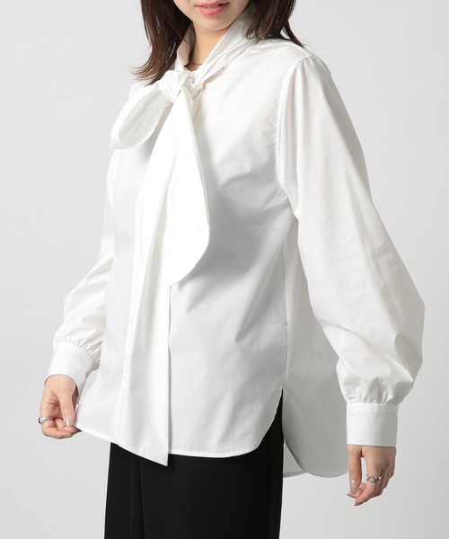 MAISON BREEZE reveur(メゾンブリーズレヴール)の「【MAISON BREEZE reveur】リボンボウタイブラウス シャツ ribbon bowtie blouse(シャツ/ブラウス・レディース・ホワイト/ブラック/ライトパープル・FREE)」の4枚目の写真