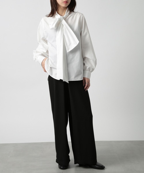 MAISON BREEZE reveur(メゾンブリーズレヴール)の「【MAISON BREEZE reveur】リボンボウタイブラウス シャツ ribbon bowtie blouse(シャツ/ブラウス・レディース・ホワイト/ブラック/ライトパープル・FREE)」の6枚目の写真