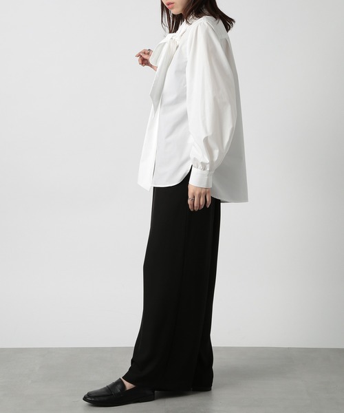 MAISON BREEZE reveur(メゾンブリーズレヴール)の「【MAISON BREEZE reveur】リボンボウタイブラウス シャツ ribbon bowtie blouse(シャツ/ブラウス・レディース・ホワイト/ブラック/ライトパープル・FREE)」の7枚目の写真