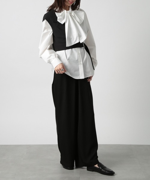 MAISON BREEZE reveur(メゾンブリーズレヴール)の「【MAISON BREEZE reveur】リボンボウタイブラウス シャツ ribbon bowtie blouse(シャツ/ブラウス・レディース・ホワイト/ブラック/ライトパープル・FREE)」の10枚目の写真