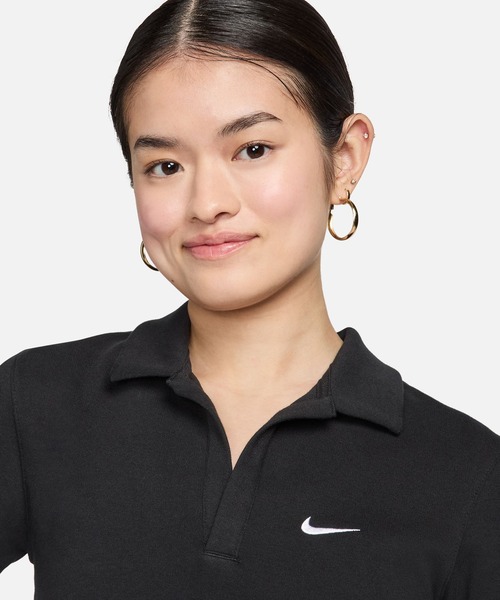 NIKE（ナイキ）の「NIKE AS W NSW ESSNTL SS POLO CRP TO / ナイキ エッセンシャル ウィメンズ ショートスリーブ ポロ トップ 【SP】（ポロシャツ・レディース・ブラック・S/M/L/XS）」の6枚目の写真