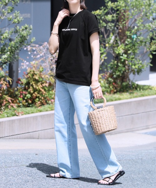reca（レカ）の「シンプルちびロゴTシャツ（Tシャツ/カットソー・レディース・オフホワイト/ブラック/グレイッシュベージュ・FREE）」の6枚目の写真