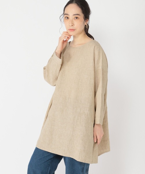 美品♪ スピックアンドスパン 22SS リネン100% ブラウス チュニック 美品 スピックアンドスパン 22SS リネン100% ブラウス