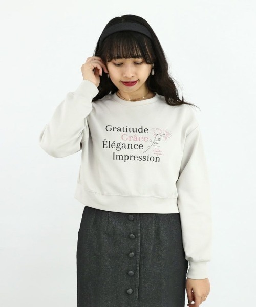 an another angelus(アンアナザーアンジェラス)の「フラワーランゲージロゴプリントカットソー/ananotherangelus/fint フィント(Tシャツ/カットソー・レディース・ライトグリーン/オフホワイト/グレイッシュベージュ・FREE)」の15枚目の写真