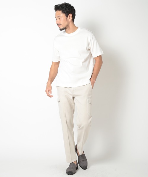 MEN'S BIGI（メンズビギ）の「60/2マーセライズジャージクルーネックTEE（Tシャツ/カットソー・メンズ・ベージュ/ブラック/ホワイト/ブルー・02/03/04）」の9枚目の写真