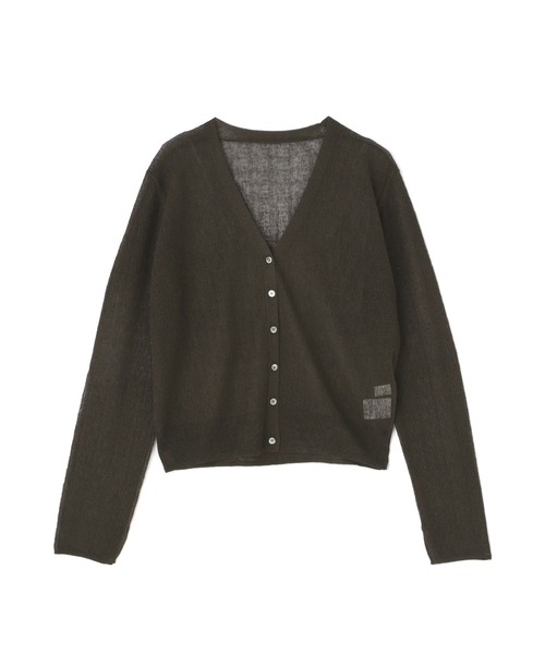 N.（N. Natural Beauty Basic）（エヌエヌナチュラルビューティーベーシック）の「◆Ｖネックシアーカーディガン（カーディガン/ボレロ・レディース・オフホワイト/チャコールグレー/レッド・MEDIUM）」の7枚目の写真